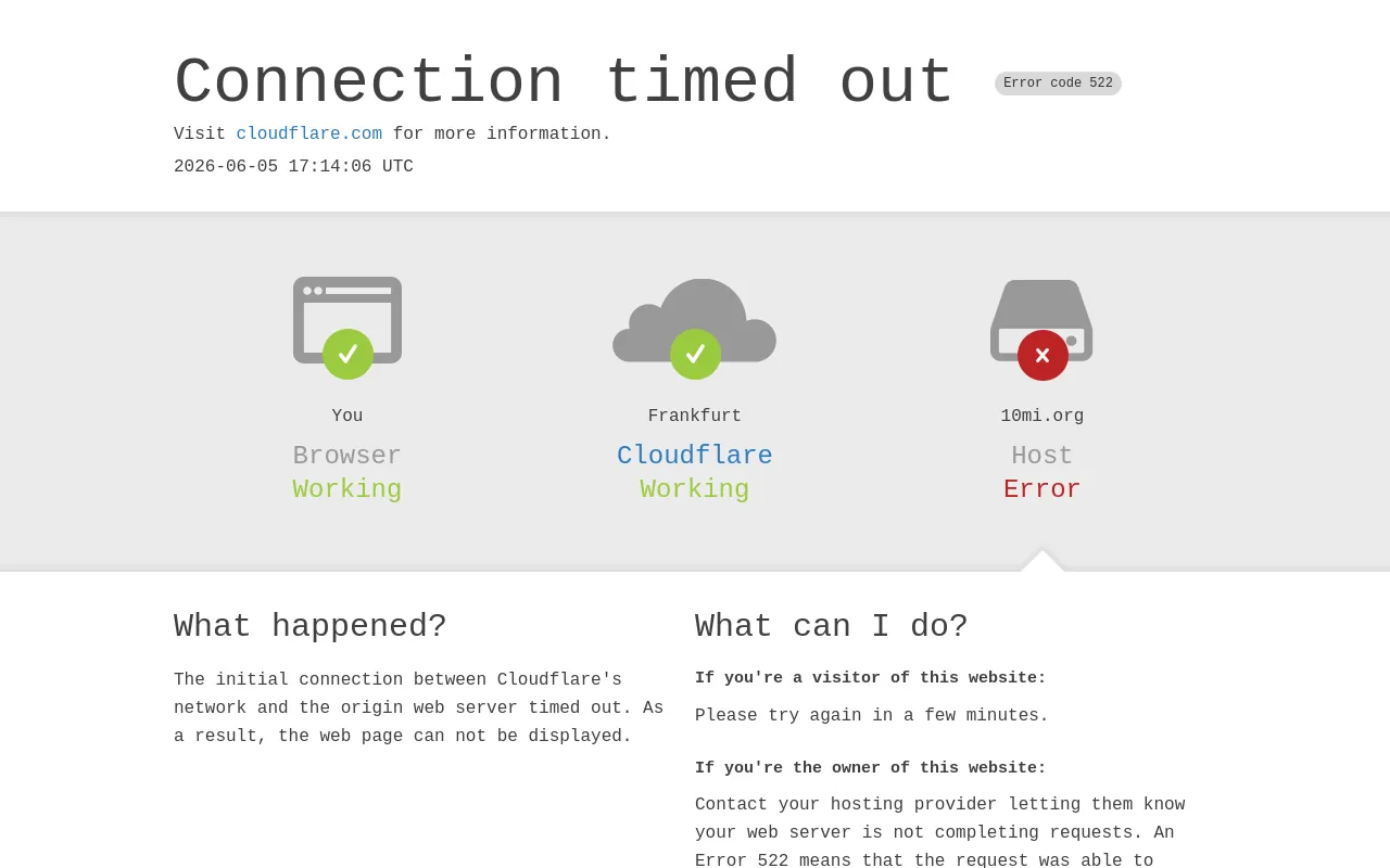 Screenshot of 10mi.org