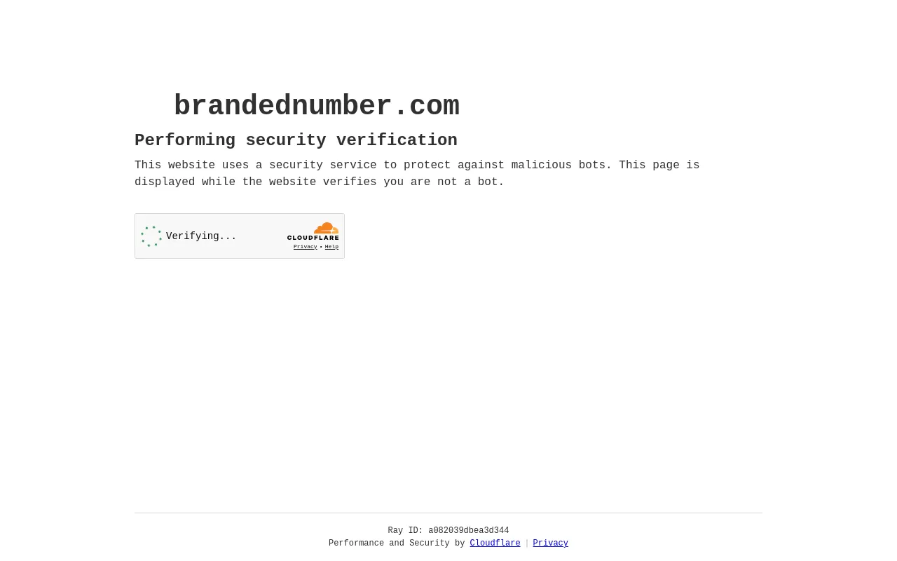 Screenshot of brandednumber.com