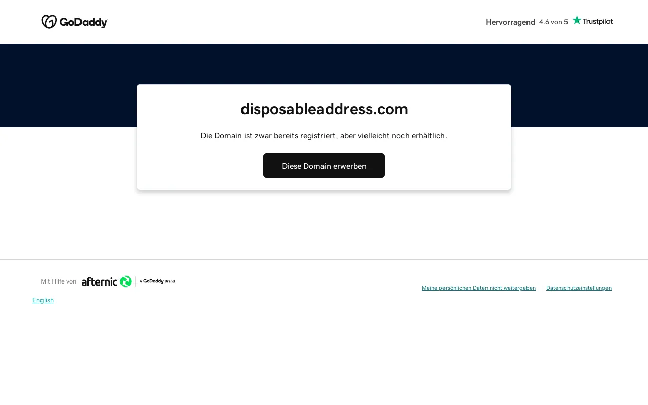 Screenshot of disposableaddress.com