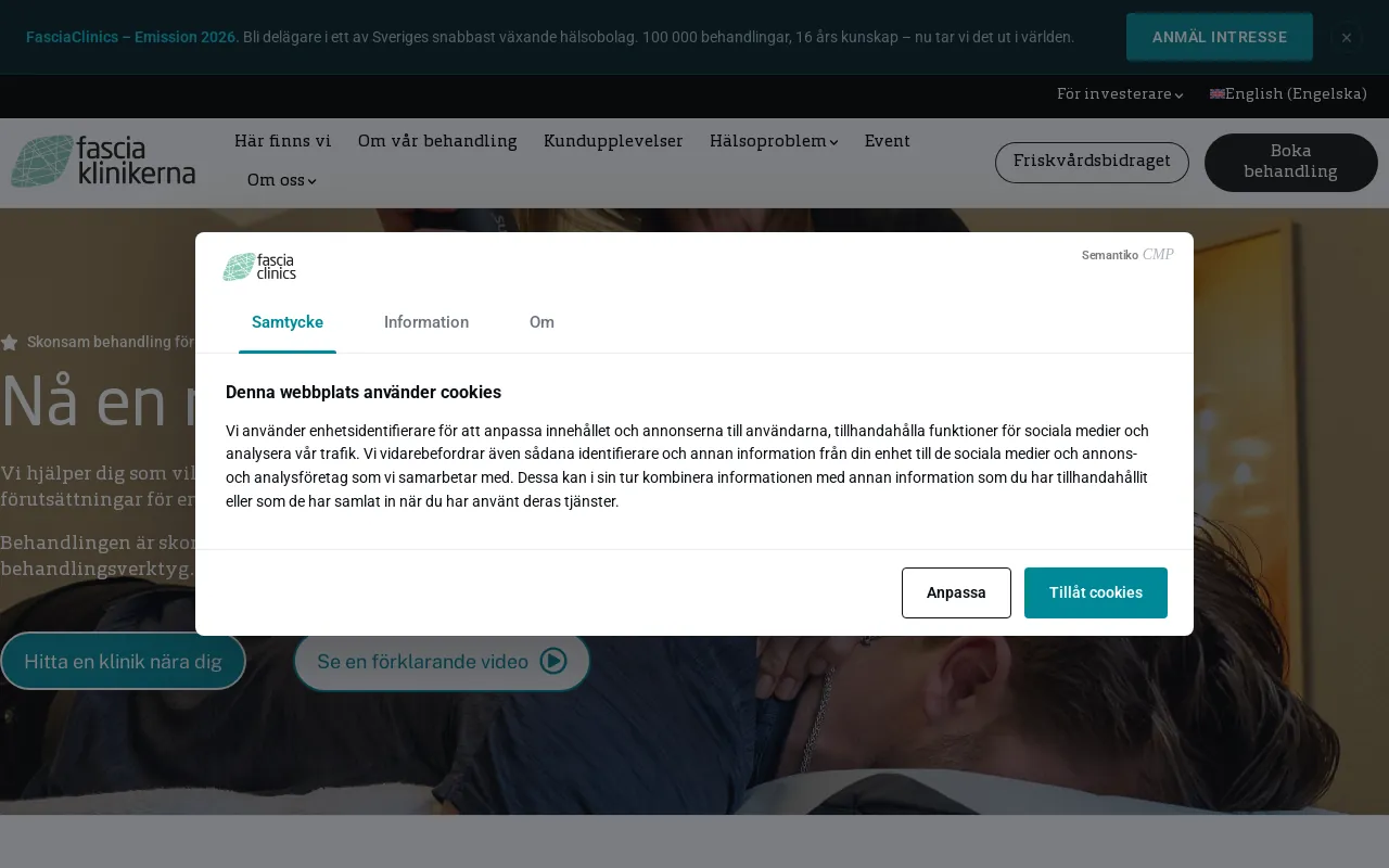 Screenshot of fasciaklinikerna.se