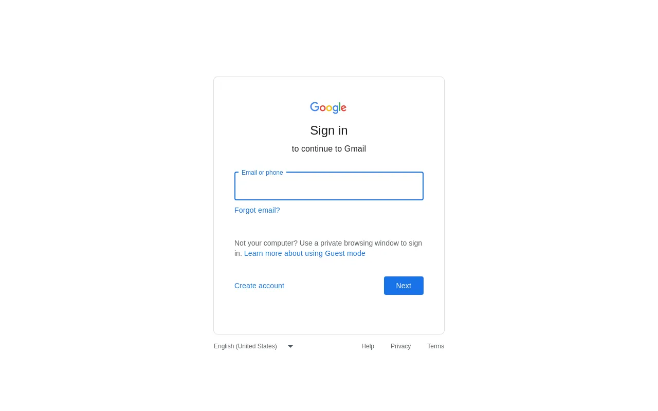 Screenshot of googlemail.com