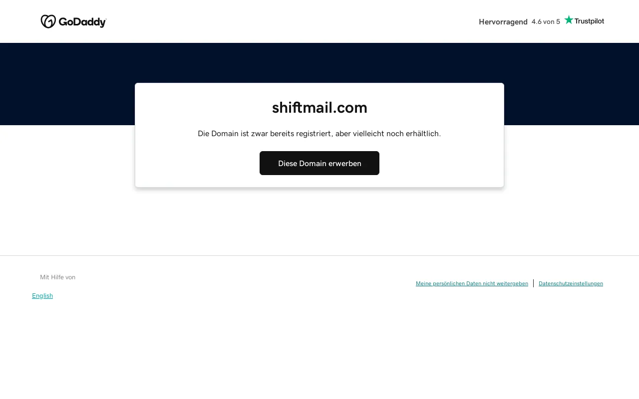 Screenshot of shiftmail.com