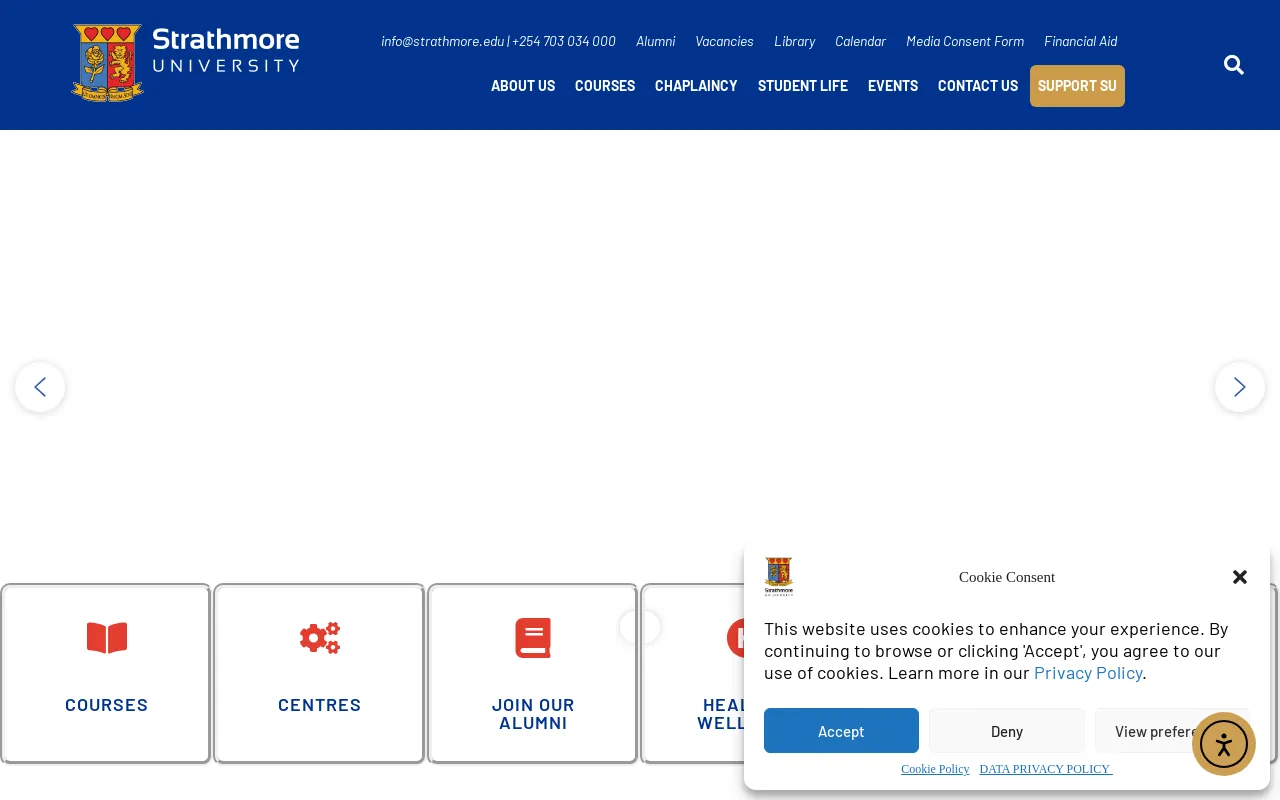 Screenshot of strathmore.edu