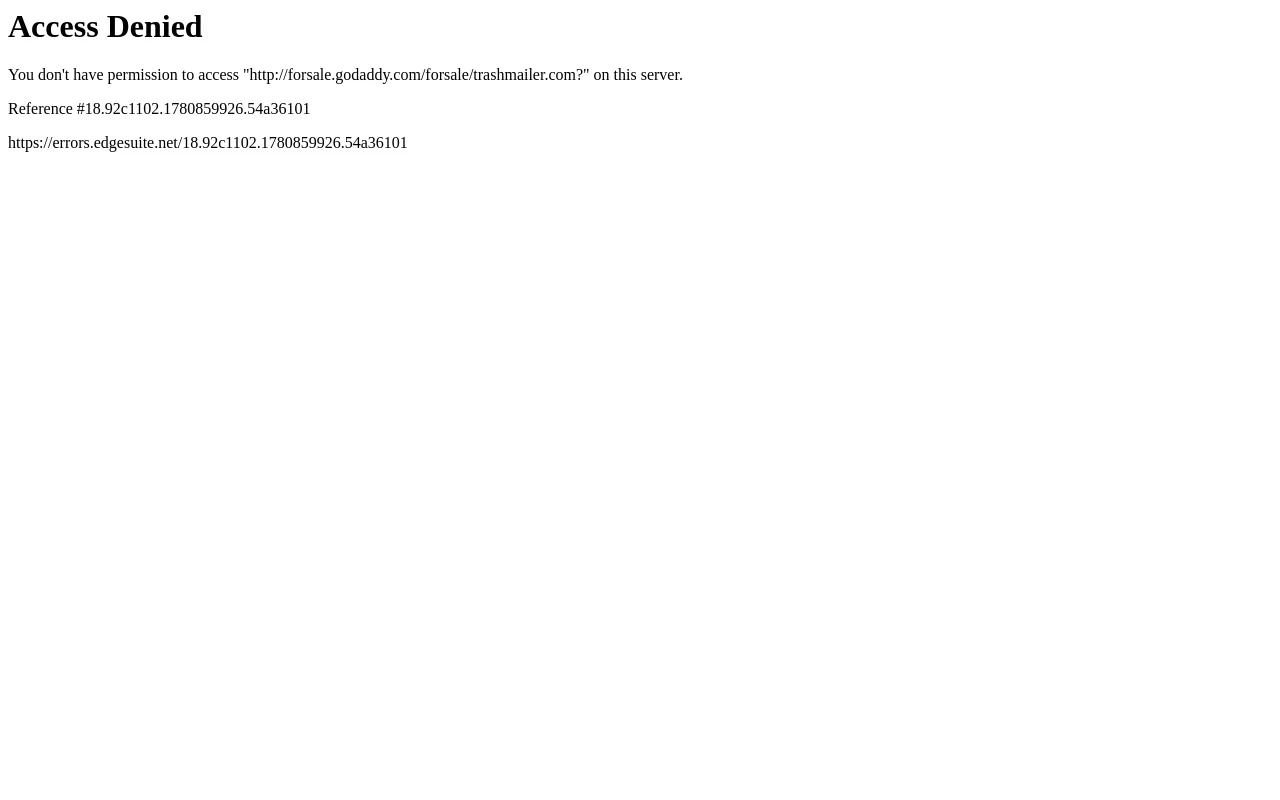 Screenshot of trashmailer.com
